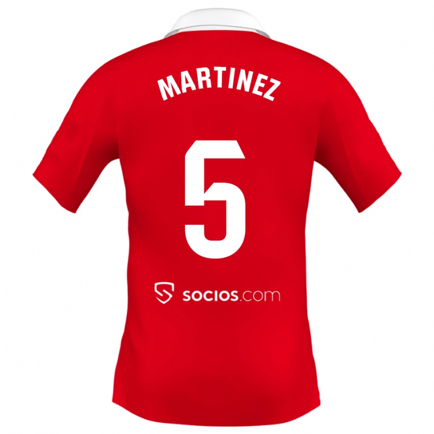 גברים סרחיו מרטינז #5 אדום לבן אפור הרחק ג'רזי 2025/26 חולצה קצרה