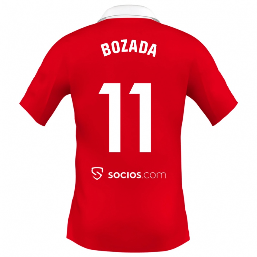 גברים חוסה אנטוניו בוזדה #11 אדום לבן אפור הרחק ג'רזי 2025/26 חולצה קצרה