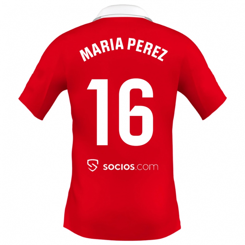 גברים מריה פרס #16 אדום לבן אפור הרחק ג'רזי 2025/26 חולצה קצרה