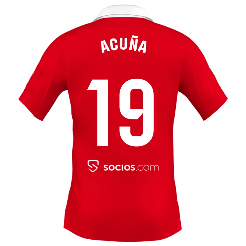 גברים מרכוס אקוניה #19 אדום לבן אפור הרחק ג'רזי 2025/26 חולצה קצרה