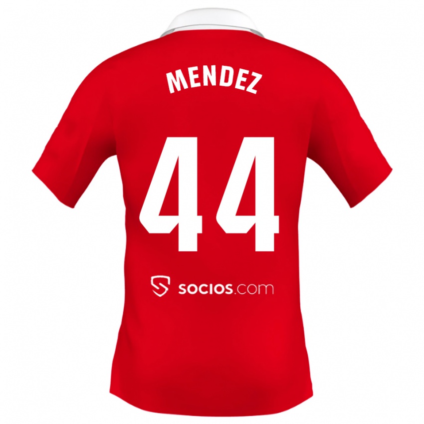 גברים Tomas Mendez #44 אדום לבן אפור הרחק ג'רזי 2025/26 חולצה קצרה