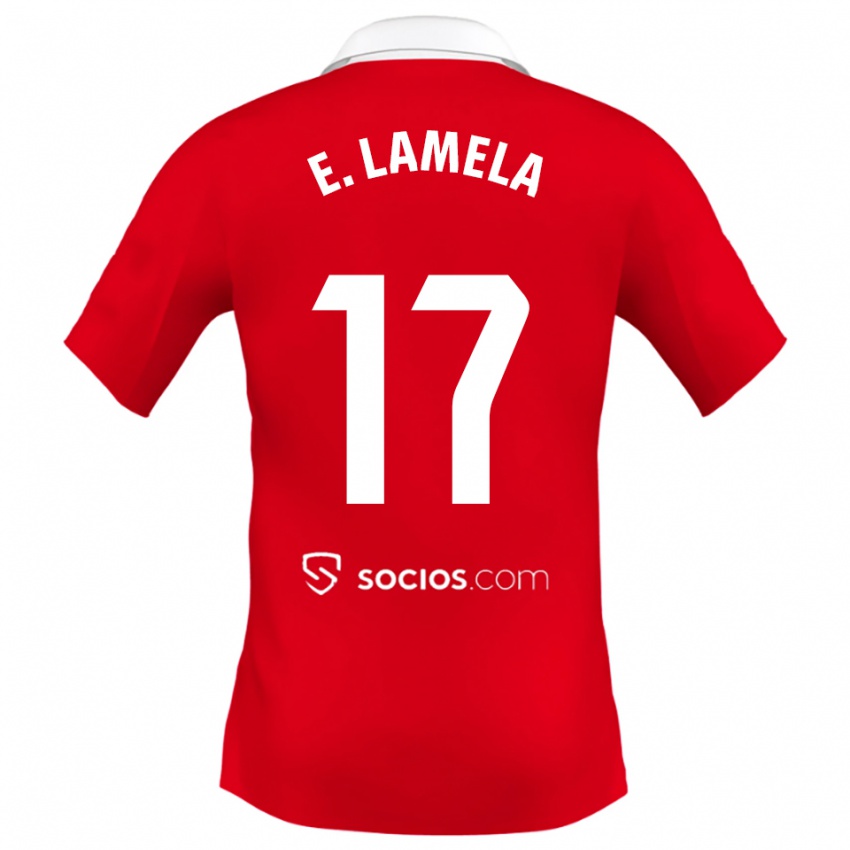 גברים אריק לאמלה #17 אדום לבן אפור הרחק ג'רזי 2025/26 חולצה קצרה