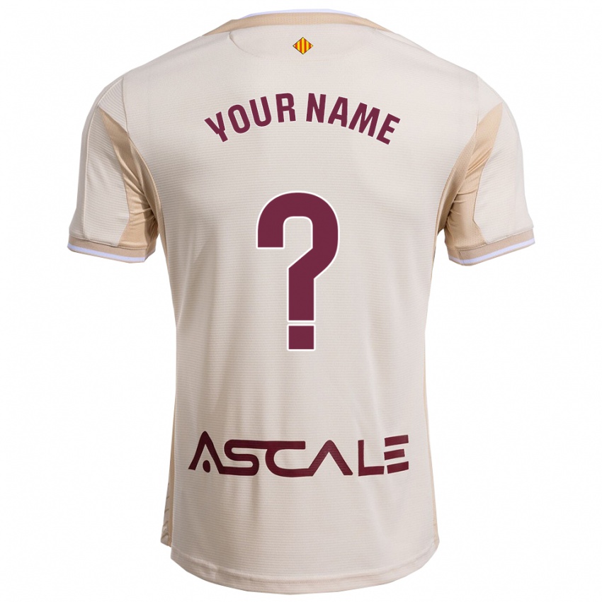 גברים השם שלך #0 לבן שמנת בורדו הרחק ג'רזי 2025/26 חולצה קצרה