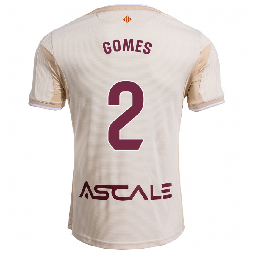 גברים Vique Gomes #2 לבן שמנת בורדו הרחק ג'רזי 2025/26 חולצה קצרה