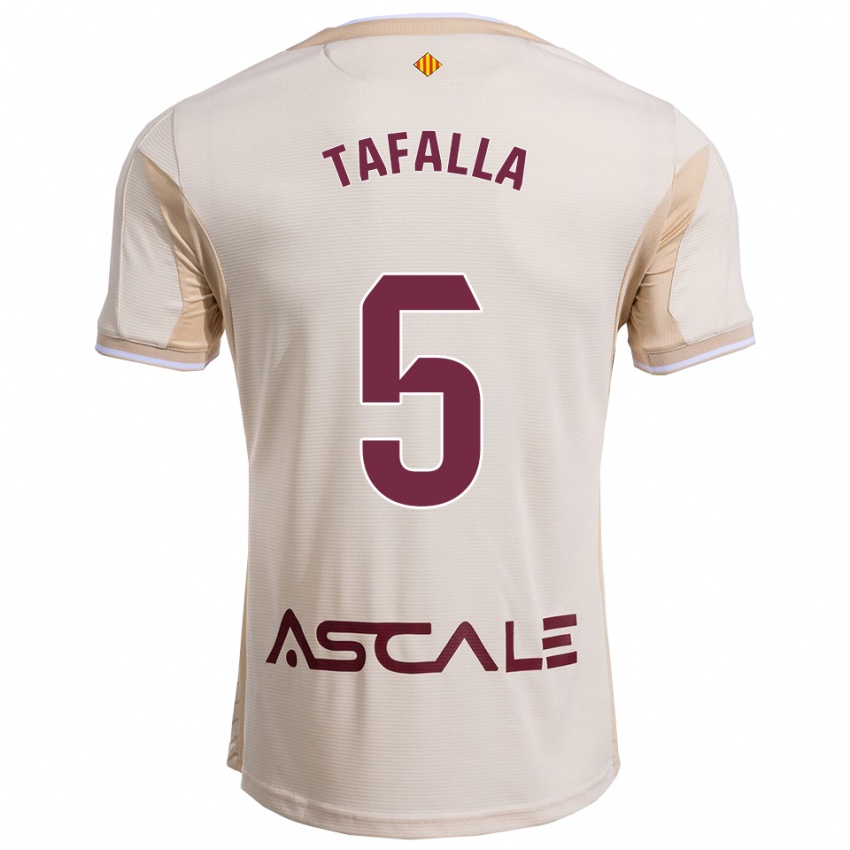 גברים Fran Tafalla #5 לבן שמנת בורדו הרחק ג'רזי 2025/26 חולצה קצרה