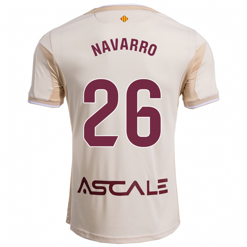 גברים Pau Navarro #26 לבן שמנת בורדו הרחק ג'רזי 2025/26 חולצה קצרה
