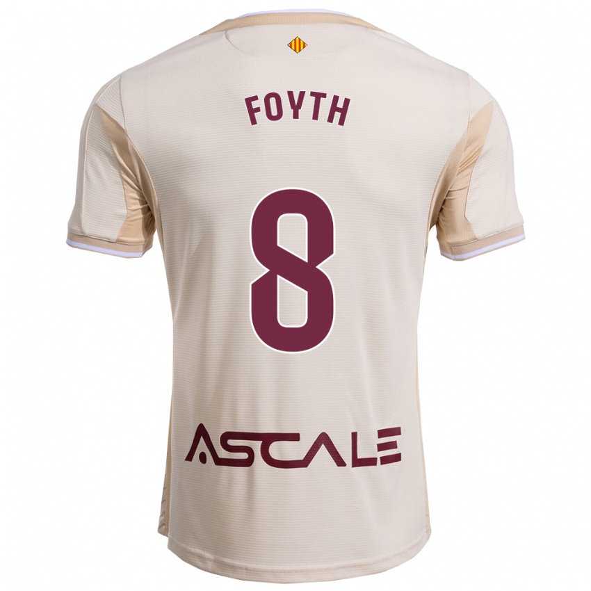 גברים חואן פויט #8 לבן שמנת בורדו הרחק ג'רזי 2025/26 חולצה קצרה