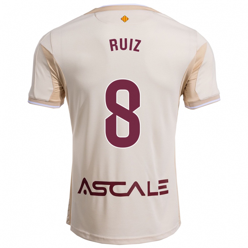 גברים Adri Ruiz #8 לבן שמנת בורדו הרחק ג'רזי 2025/26 חולצה קצרה