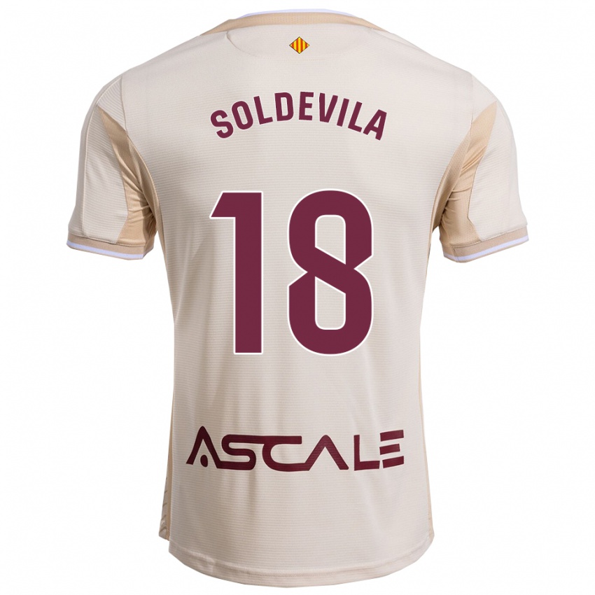 גברים פאולה סולדווילה #18 לבן שמנת בורדו הרחק ג'רזי 2025/26 חולצה קצרה