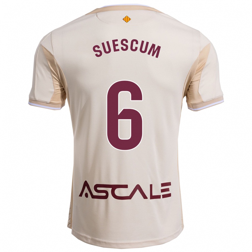 גברים Hugo Suescum #6 לבן שמנת בורדו הרחק ג'רזי 2025/26 חולצה קצרה