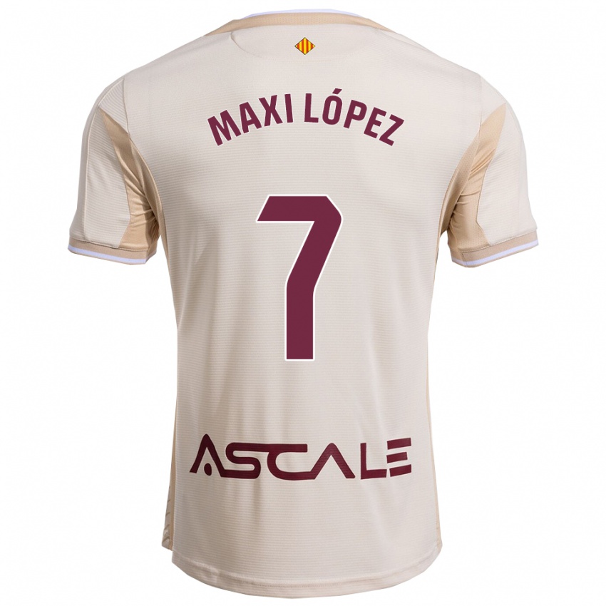 גברים מקסי לופס #7 לבן שמנת בורדו הרחק ג'רזי 2025/26 חולצה קצרה