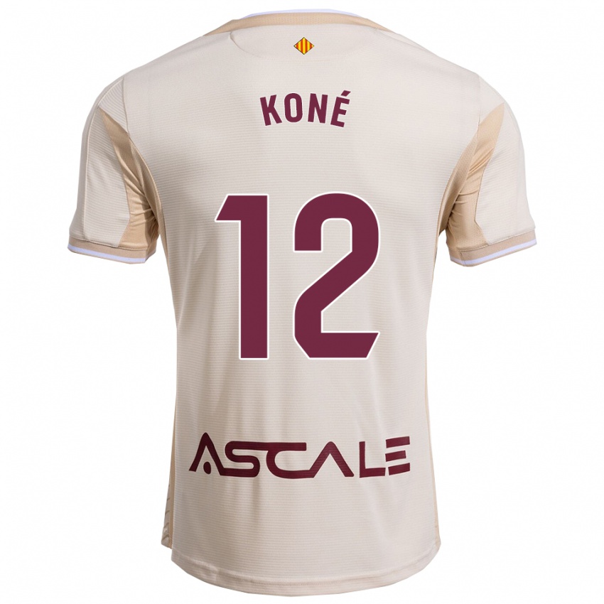 גברים Ayouba Koné #12 לבן שמנת בורדו הרחק ג'רזי 2025/26 חולצה קצרה