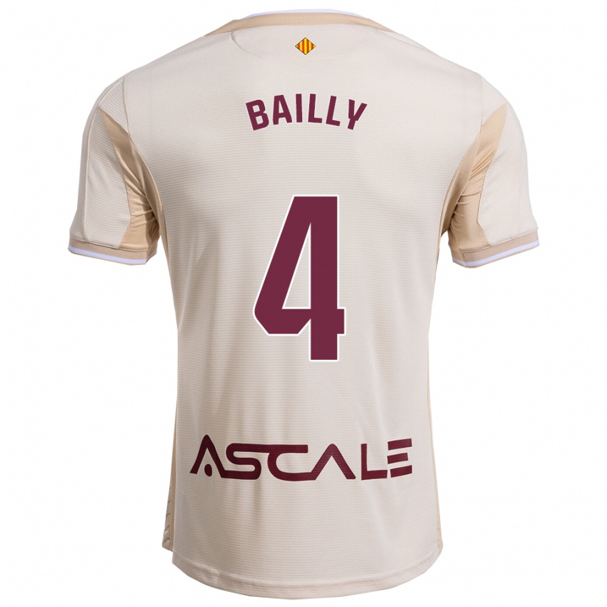 גברים אריק בייאי #4 לבן שמנת בורדו הרחק ג'רזי 2025/26 חולצה קצרה