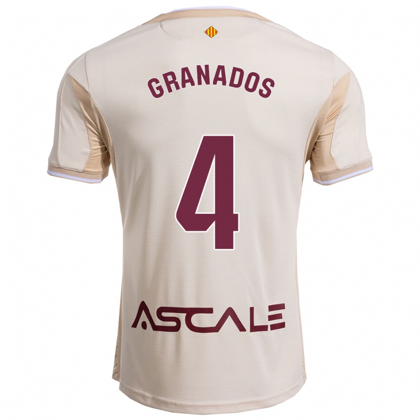 גברים Carlos Granados #4 לבן שמנת בורדו הרחק ג'רזי 2025/26 חולצה קצרה