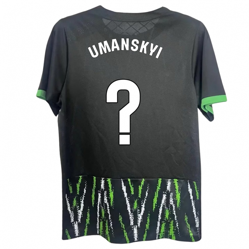 גברים Volodymyr Umanskyi #0 שחור ירוק הרחק ג'רזי 2025/26 חולצה קצרה