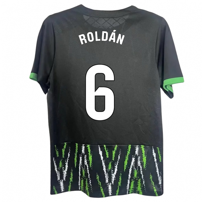 גברים Luis Roldán #6 שחור ירוק הרחק ג'רזי 2025/26 חולצה קצרה