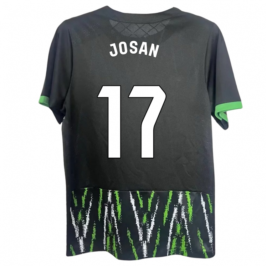 גברים Josan #17 שחור ירוק הרחק ג'רזי 2025/26 חולצה קצרה