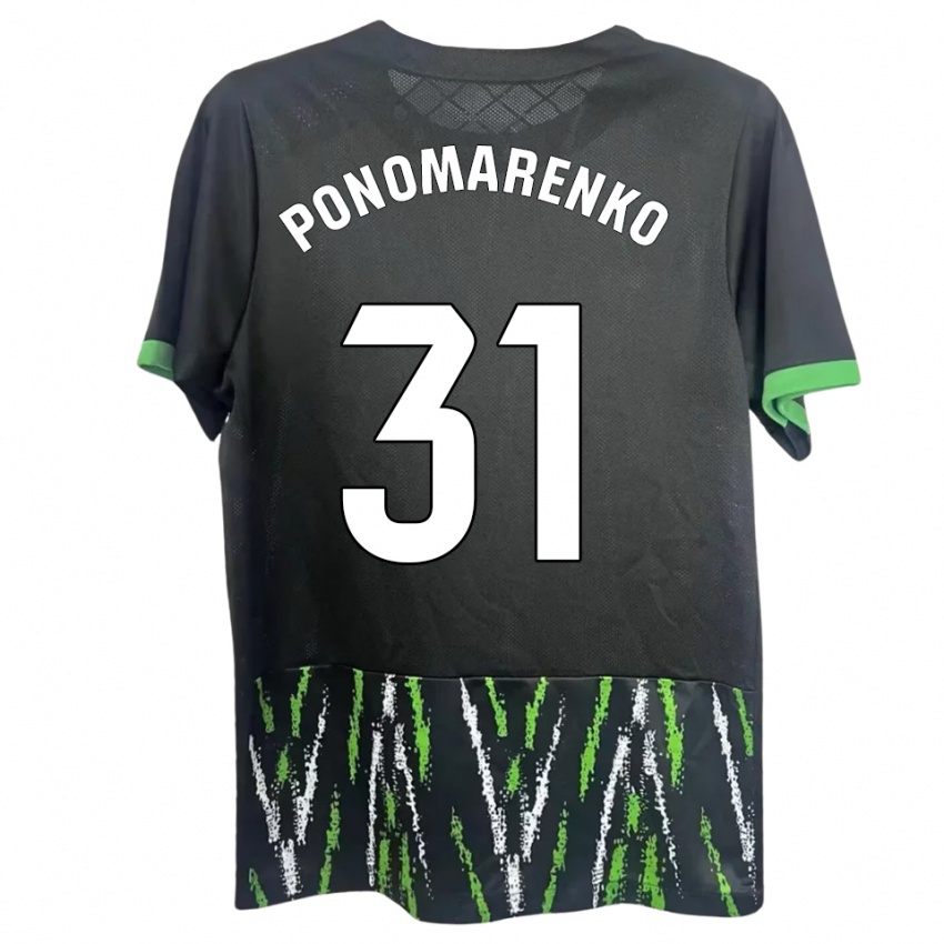 גברים בוריס פונומרנקו #31 שחור ירוק הרחק ג'רזי 2025/26 חולצה קצרה