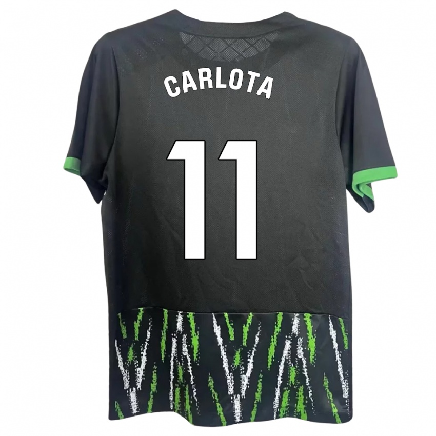 גברים Carlota Ursua Sánchez #11 שחור ירוק הרחק ג'רזי 2025/26 חולצה קצרה