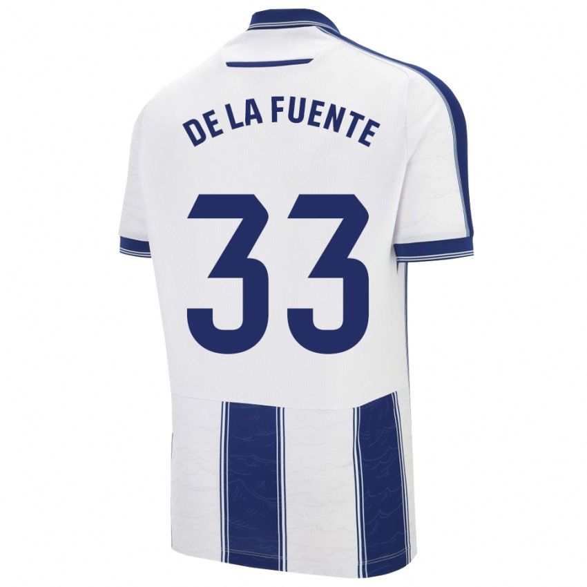 גברים Alba De La Fuente #33 כחול נייבי לבן הרחק ג'רזי 2025/26 חולצה קצרה