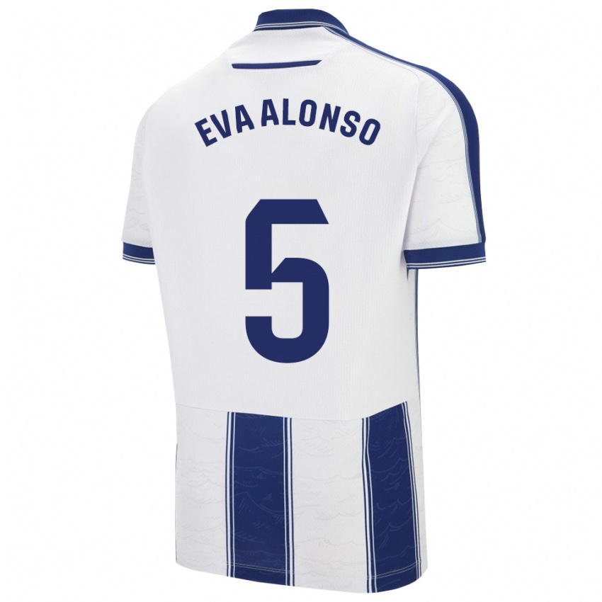 גברים Eva Alonso #5 כחול נייבי לבן הרחק ג'רזי 2025/26 חולצה קצרה