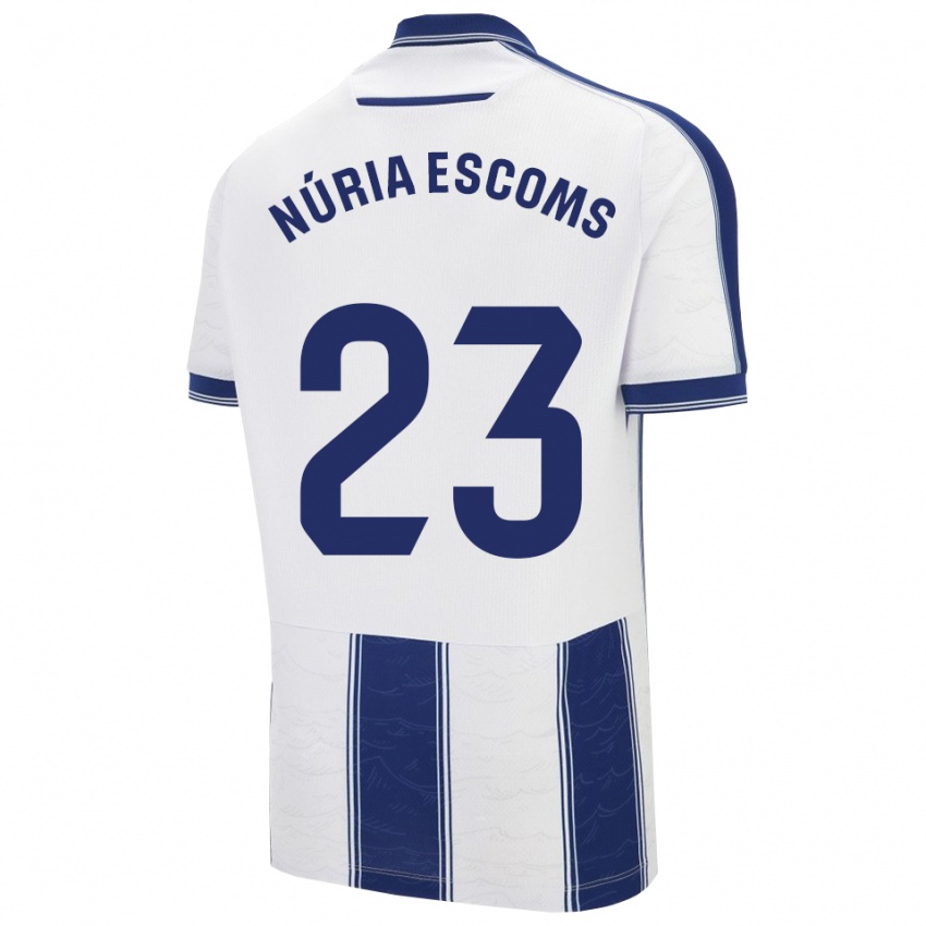גברים Núria Escoms #23 כחול נייבי לבן הרחק ג'רזי 2025/26 חולצה קצרה