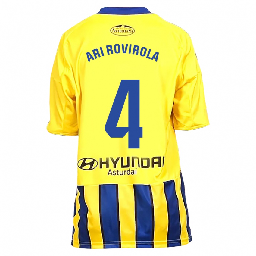 גברים Ari Rovirola #4 צהוב כחול הרחק ג'רזי 2025/26 חולצה קצרה