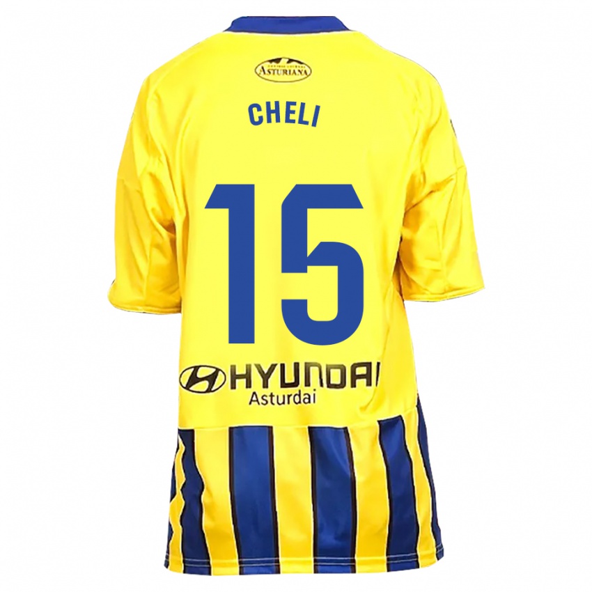 גברים Cheli #15 צהוב כחול הרחק ג'רזי 2025/26 חולצה קצרה