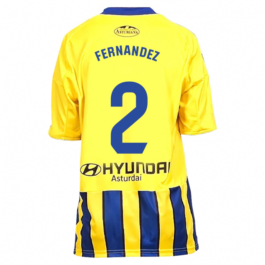 גברים Adrián Fernández #2 צהוב כחול הרחק ג'רזי 2025/26 חולצה קצרה
