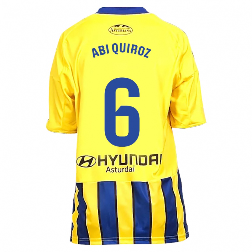 גברים Abi Quiroz #6 צהוב כחול הרחק ג'רזי 2025/26 חולצה קצרה