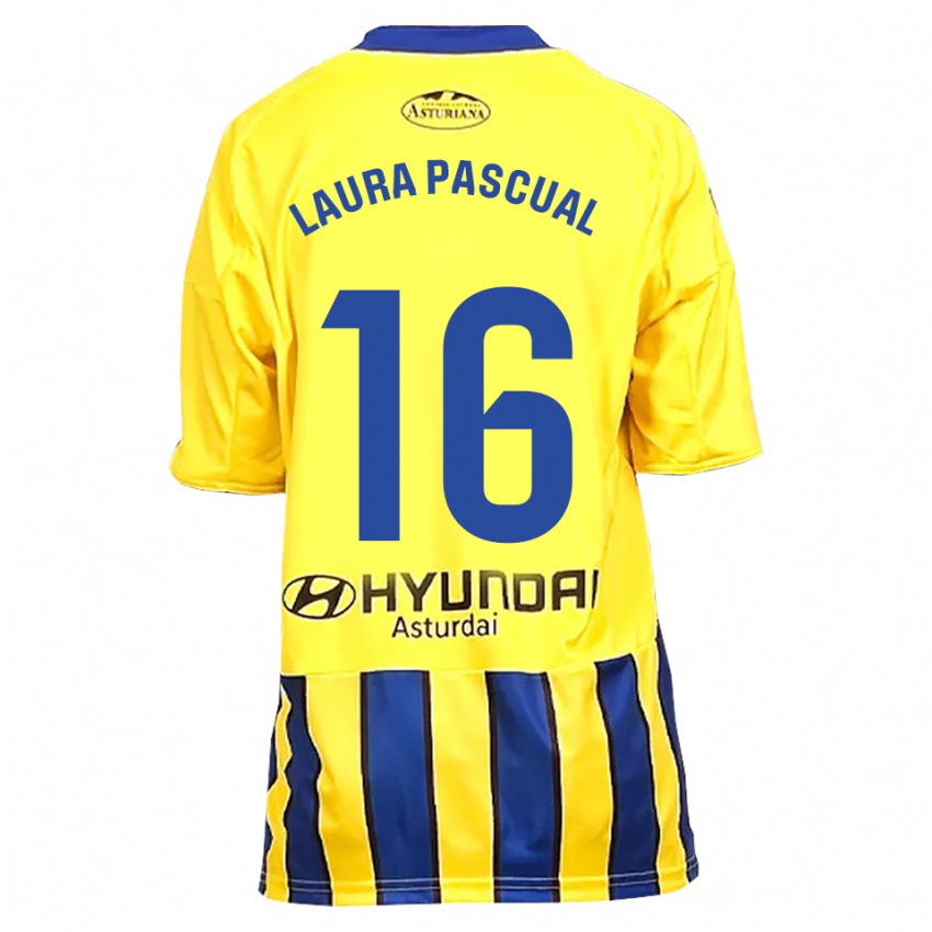 גברים Laura Pascual #16 צהוב כחול הרחק ג'רזי 2025/26 חולצה קצרה