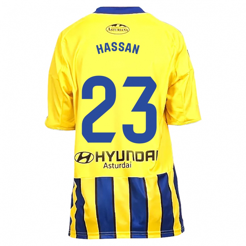 גברים Haissem Hassan #23 צהוב כחול הרחק ג'רזי 2025/26 חולצה קצרה