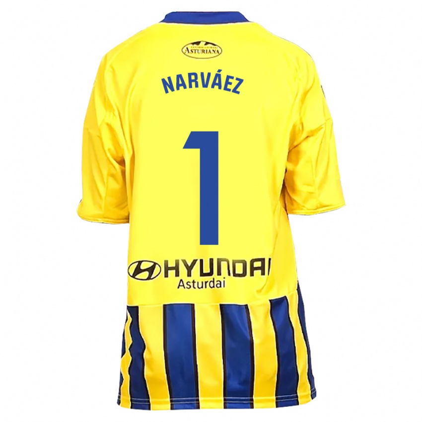 גברים Miguel Narváez #1 צהוב כחול הרחק ג'רזי 2025/26 חולצה קצרה