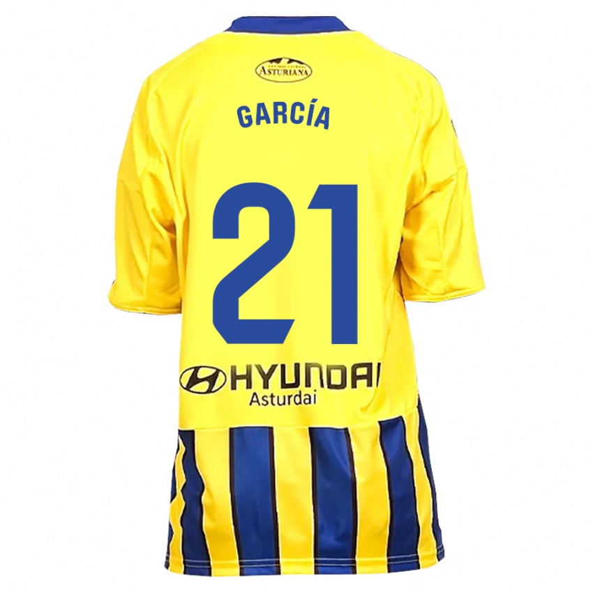 גברים Pelayo García #21 צהוב כחול הרחק ג'רזי 2025/26 חולצה קצרה
