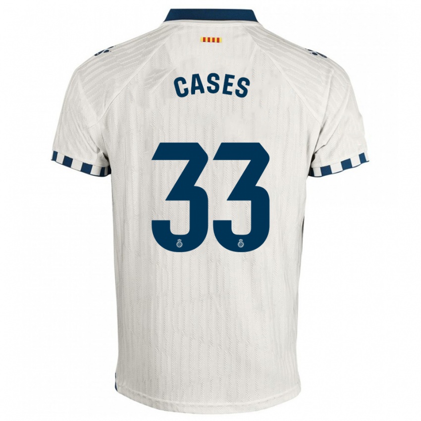 גברים Arnau Cases #33 לבן כחול הרחק ג'רזי 2025/26 חולצה קצרה