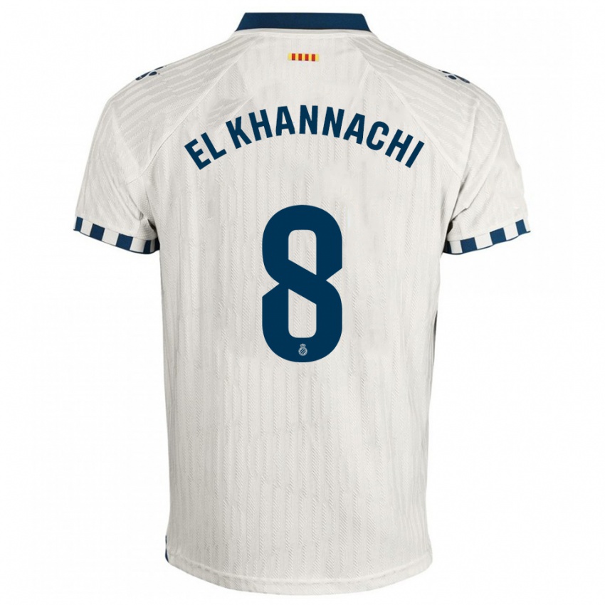 גברים Youssef El Khannachi #8 לבן כחול הרחק ג'רזי 2025/26 חולצה קצרה