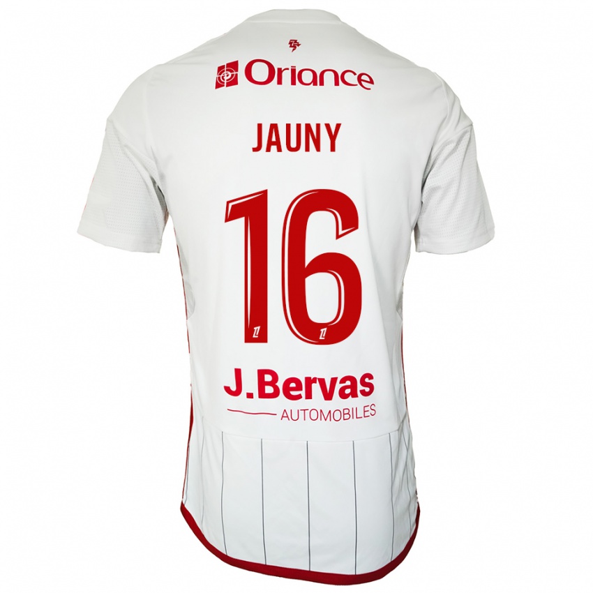 גברים Noah Jauny #16 לבן אדום הרחק ג'רזי 2025/26 חולצה קצרה
