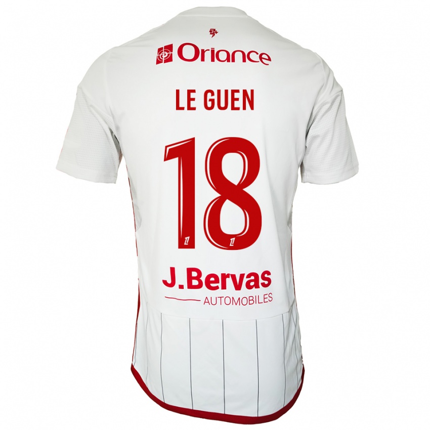 גברים Raphaël Le Guen #18 לבן אדום הרחק ג'רזי 2025/26 חולצה קצרה