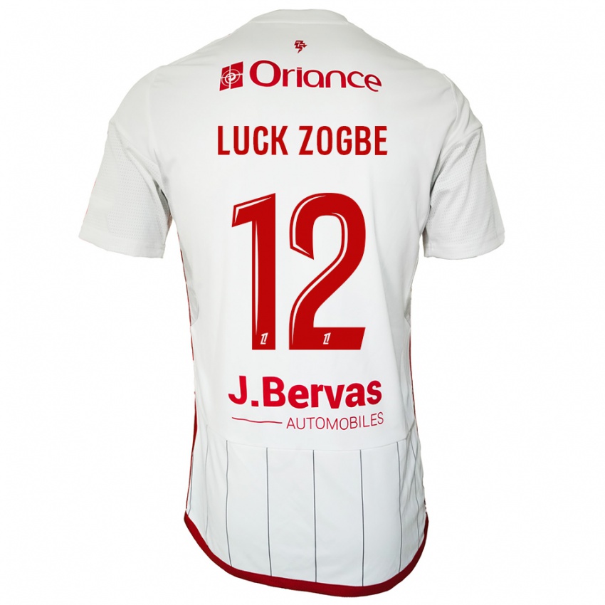 גברים Luck Zogbé #12 לבן אדום הרחק ג'רזי 2025/26 חולצה קצרה