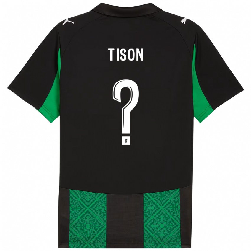 גברים נתן טיסון #0 שחור ירוק הרחק ג'רזי 2025/26 חולצה קצרה