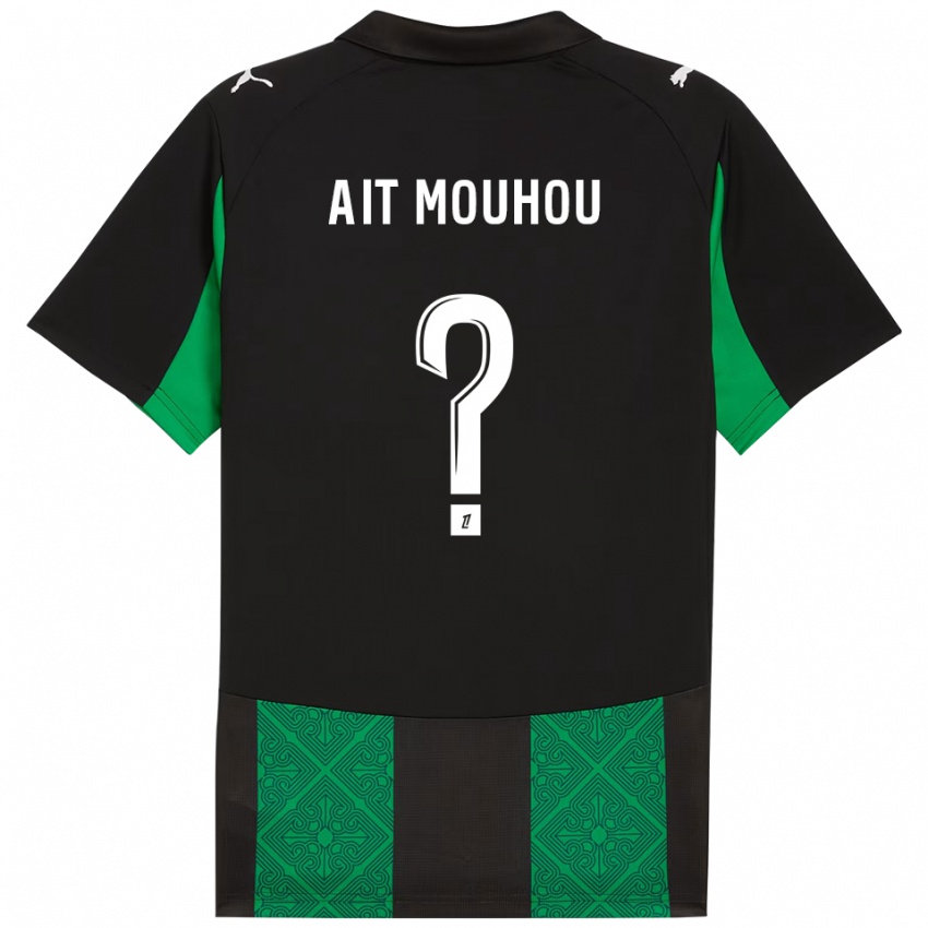 גברים Nassim Ait Mouhou #0 שחור ירוק הרחק ג'רזי 2025/26 חולצה קצרה