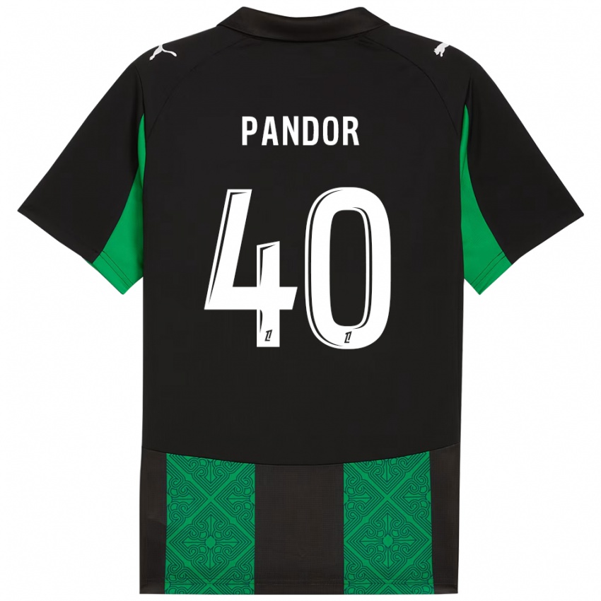 גברים יאניק פנדור #40 שחור ירוק הרחק ג'רזי 2025/26 חולצה קצרה