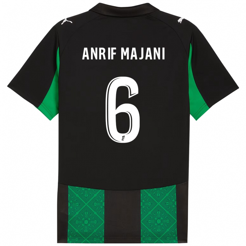 גברים El Anrif Majani #6 שחור ירוק הרחק ג'רזי 2025/26 חולצה קצרה