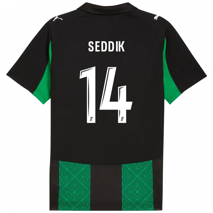 גברים Mohamed Seddik #14 שחור ירוק הרחק ג'רזי 2025/26 חולצה קצרה