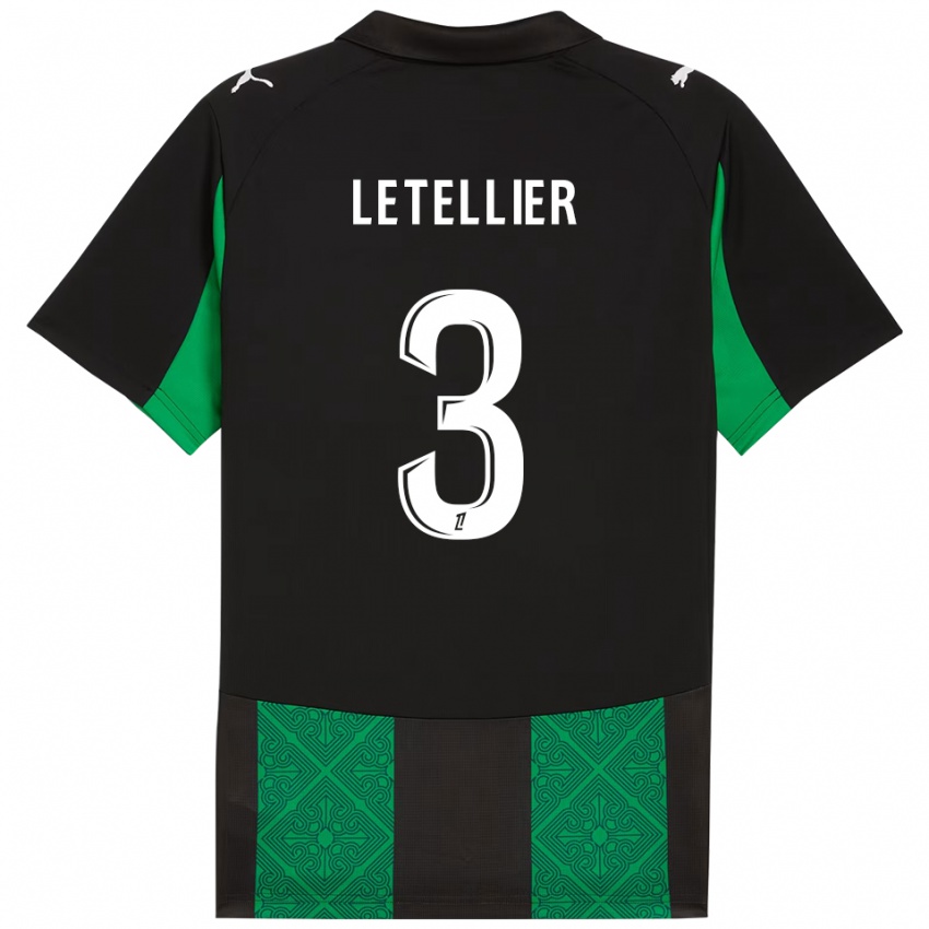 גברים טרבור לטלייר #3 שחור ירוק הרחק ג'רזי 2025/26 חולצה קצרה