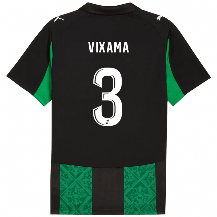 גברים Davidson Vixama #3 שחור ירוק הרחק ג'רזי 2025/26 חולצה קצרה