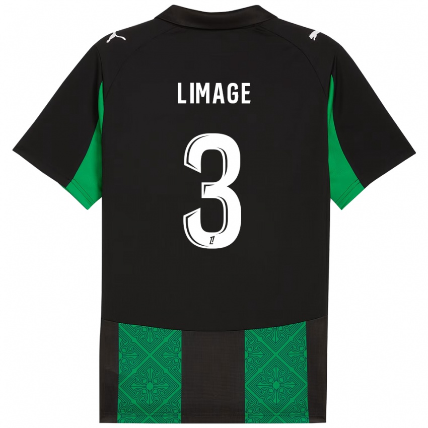 גברים ג'ניפר לימאז' #3 שחור ירוק הרחק ג'רזי 2025/26 חולצה קצרה