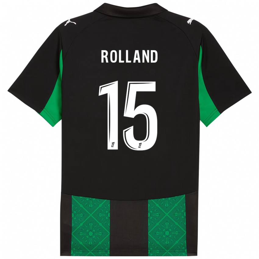 גברים פול רולנד #15 שחור ירוק הרחק ג'רזי 2025/26 חולצה קצרה