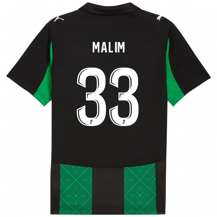גברים Yasmina Malim #33 שחור ירוק הרחק ג'רזי 2025/26 חולצה קצרה