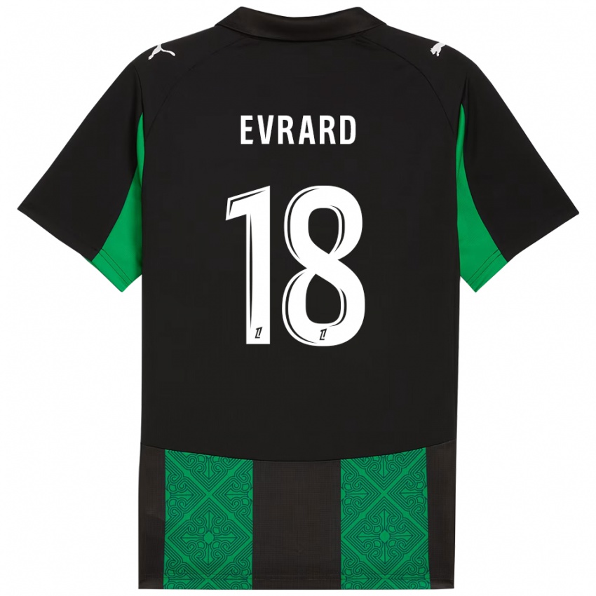 גברים Julia Evrard #18 שחור ירוק הרחק ג'רזי 2025/26 חולצה קצרה